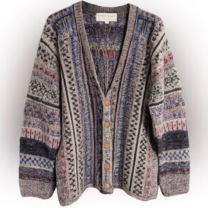 VTG Peruvian Connection Multicolor Button-Up Cardigan
